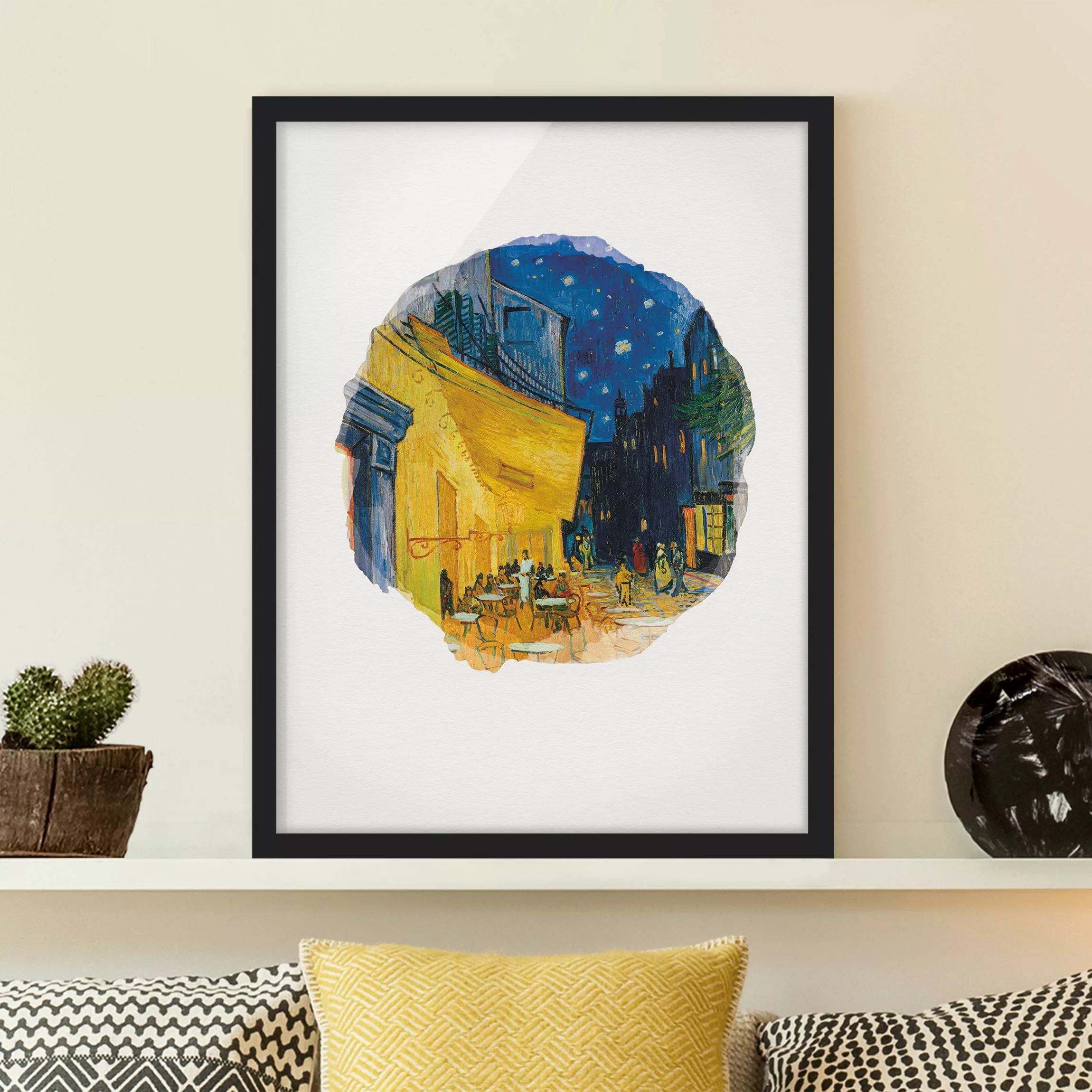 Bild mit Rahmen Kunstdruck - Hochformat Wasserfarben - Vincent van Gogh - C günstig online kaufen
