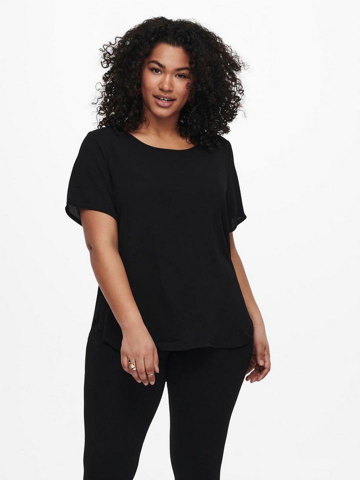 ONLY CARMAKOMA Blusenshirt Kurzarm Design Bluse Plus Size Curvy Shirt CARVI günstig online kaufen