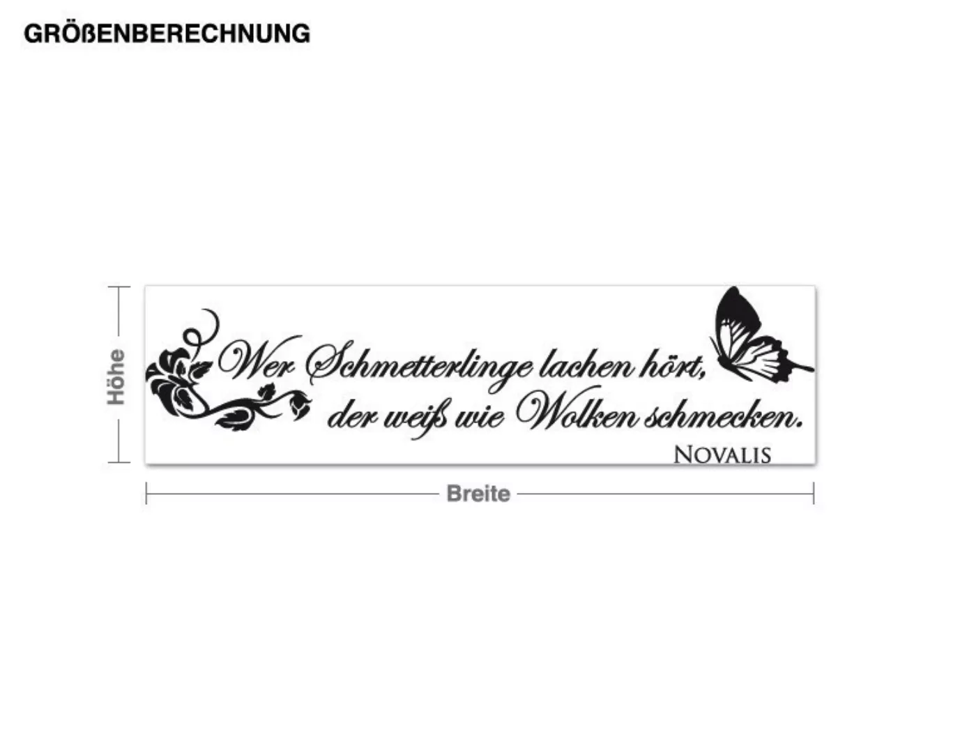 Wandtattoo Spruch Schmetterlinge lachen - Novalis günstig online kaufen