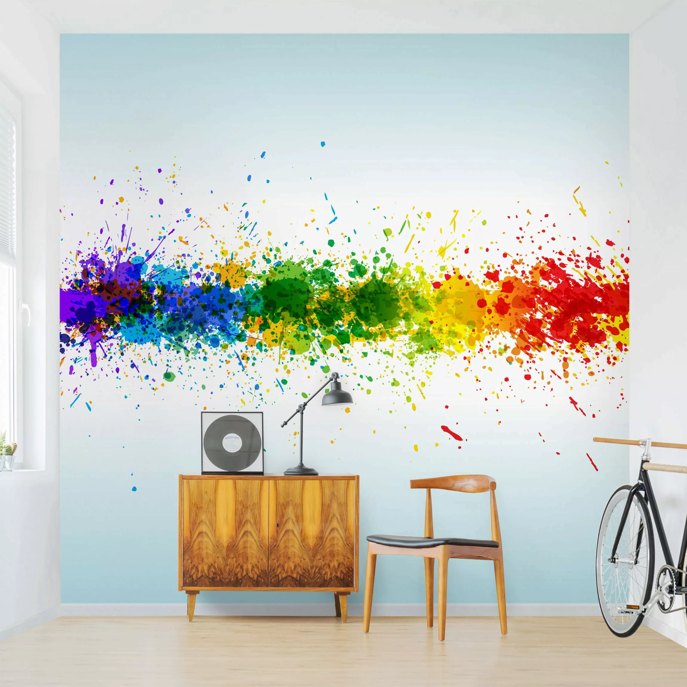 Mustertapete Rainbow Splatter günstig online kaufen