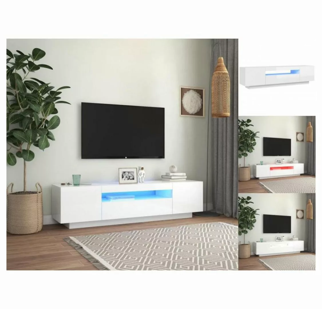 vidaXL TV-Schrank TV-Schrank mit LED-Leuchten Hochglanz-Weiß 160x35x40 cm L günstig online kaufen