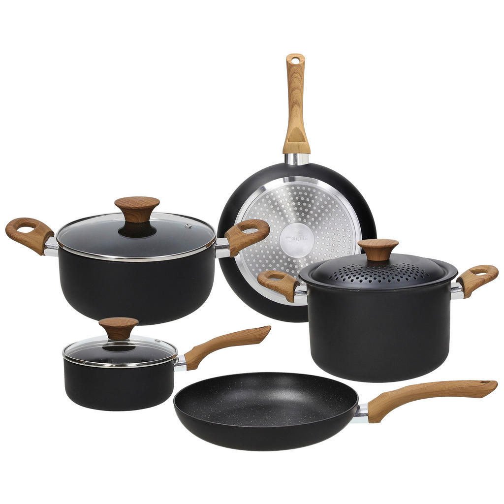 TOGNANA Topfset Grancucina Rock Wood schwarz Aluminium 8 tlg. günstig online kaufen