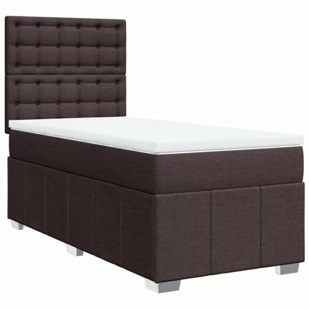 vidaXL Bett Boxspringbett mit Matratze Dunkelbraun 90x190 cm Stoff günstig online kaufen