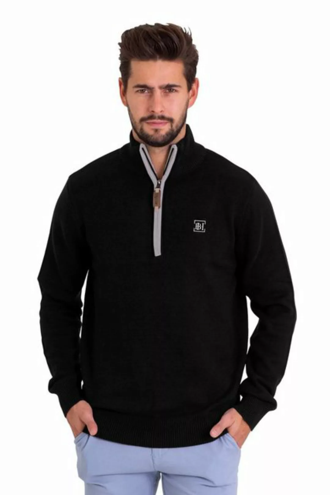 BlauerHafen Strickpullover Herren Long Sleeve Pullover Jumper Troyer Regula günstig online kaufen