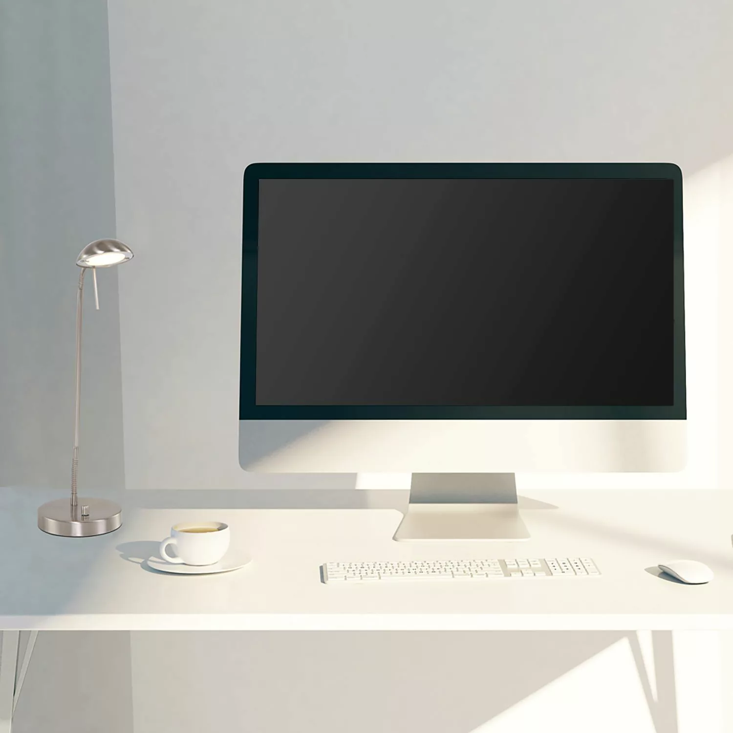 LED Tischleuchte Biron in Silber und Weiß 6W 450lm günstig online kaufen