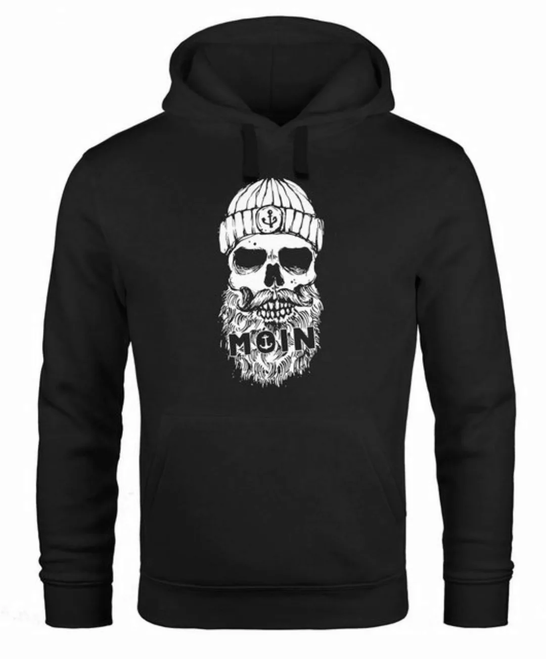 Neverless Hoodie Hoodie Herren Moin Totenkopf Anker Skull Kapuzen-Pullover günstig online kaufen