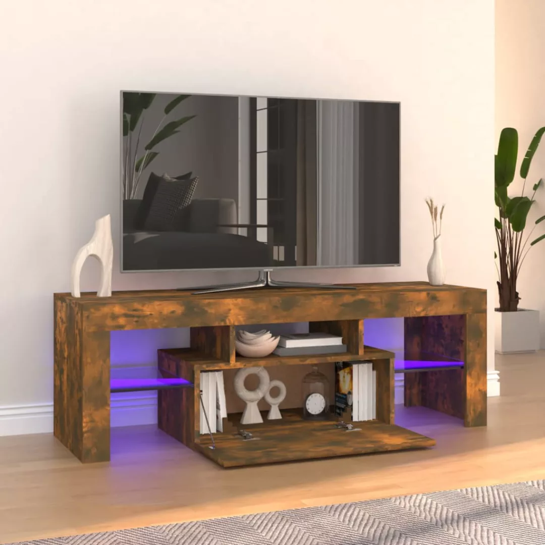 Vidaxl Tv-schrank Mit Led-leuchten Räuchereiche 120x35x40 Cm günstig online kaufen