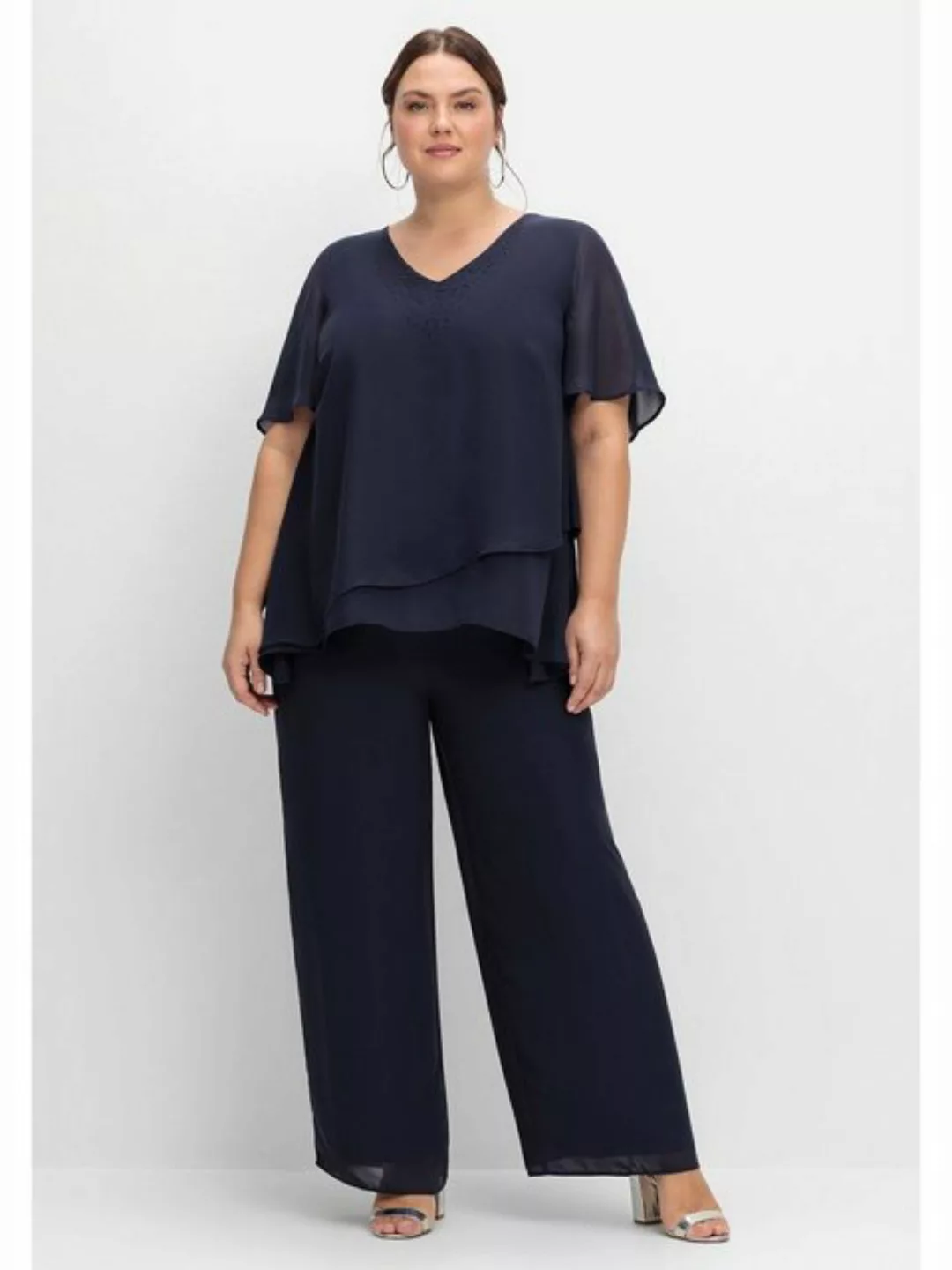 Sheego Jumpsuit Große Größen im Lagenlook, mit weitem Bein günstig online kaufen