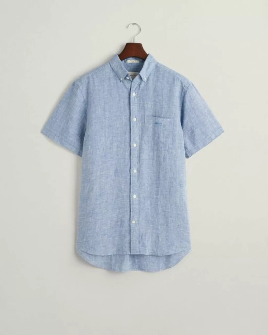 Gant Outdoorhemd Regular Fit Leinen Kurzarmhemd im Hahnentrittmuster günstig online kaufen