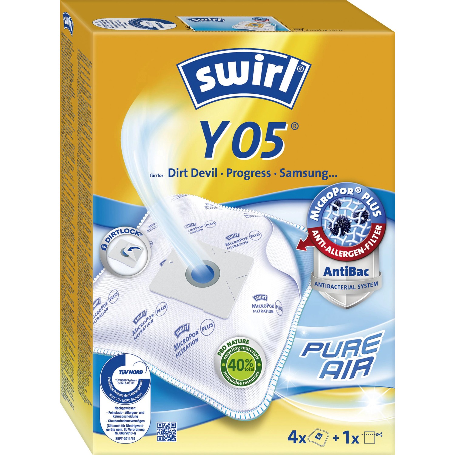Swirl MicroPor® Plus Staubsaugerbeutel Y05 günstig online kaufen