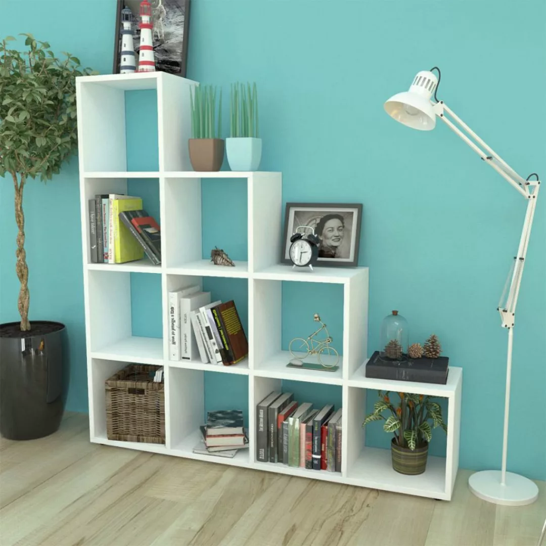 Treppenregal Bücherregal 142 Cm Weiß günstig online kaufen