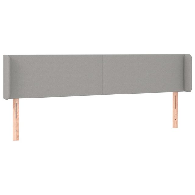 vidaXL Bett, Kopfteil mit Ohren Hellgrau 183x16x78/88 cm Stoff günstig online kaufen