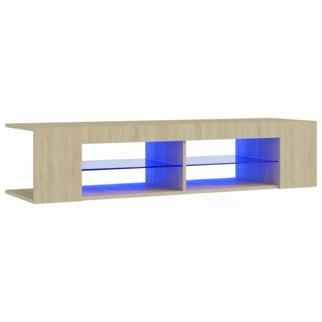 vidaXL TV-Schrank TV-Schrank mit LED Leuchten Sonoma Eiche 135x39x30 cm Low günstig online kaufen