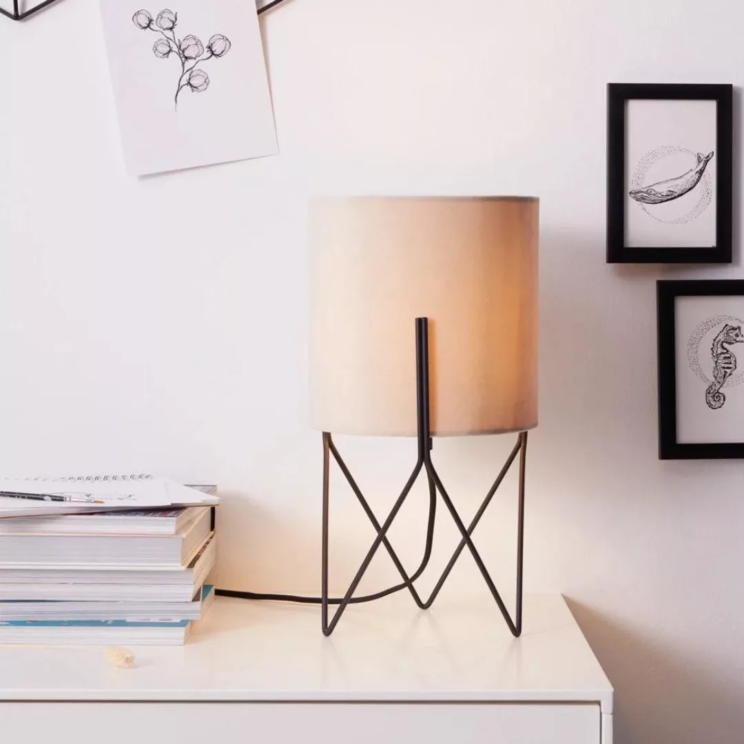 Brilliant Tischleuchte »Atami«, 1 flammig-flammig, Tischlampe schwarz/beige günstig online kaufen