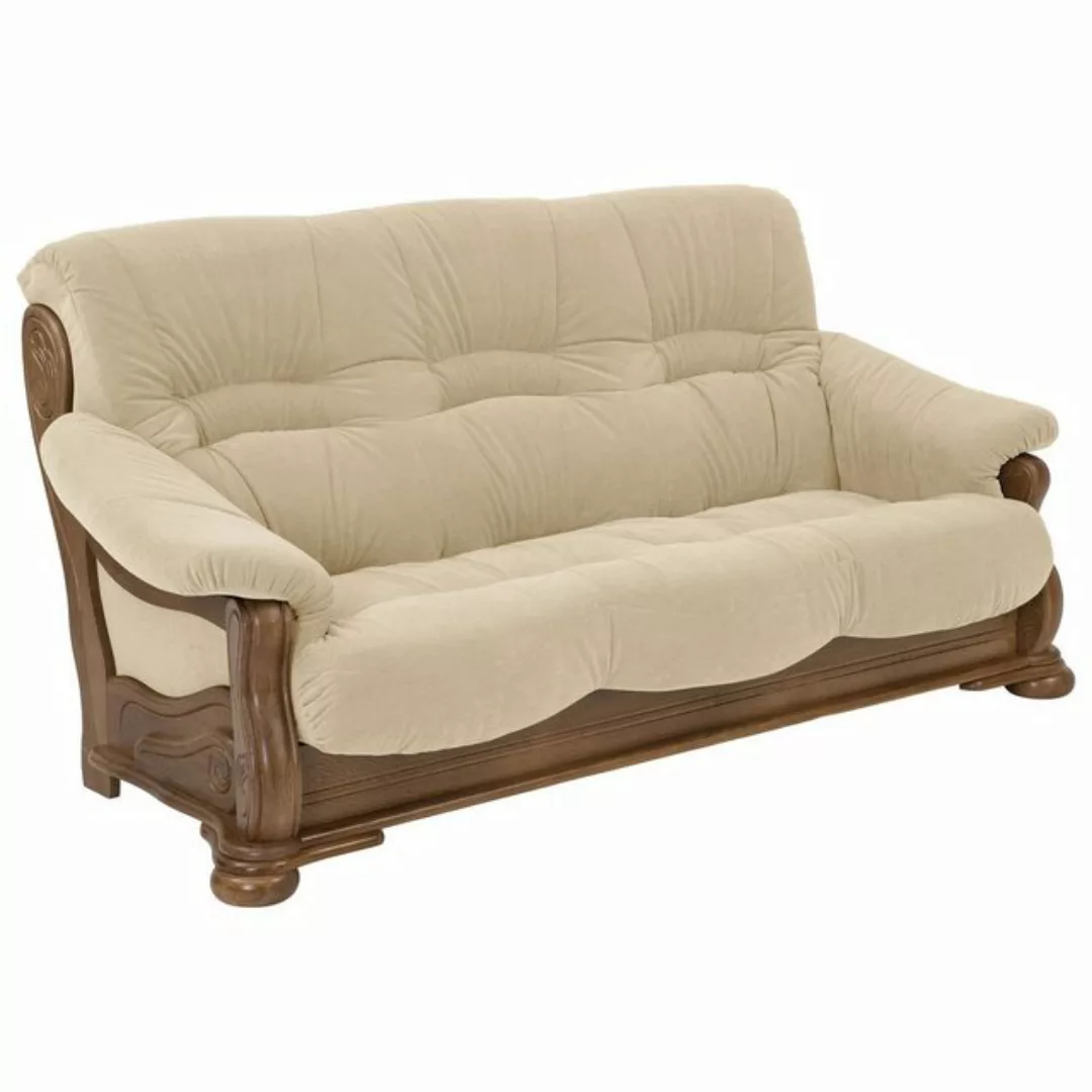 58 aufm Kessel Sofa 3-Sitzer Katlin Bezug Flockstoff Eiche rustikal P43 / g günstig online kaufen