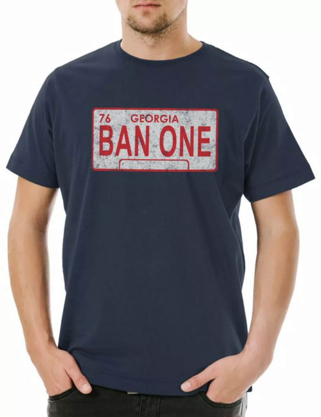 Urban Backwoods Print-Shirt Ban One Sign License Plate Herren T-Shirt Smoke günstig online kaufen