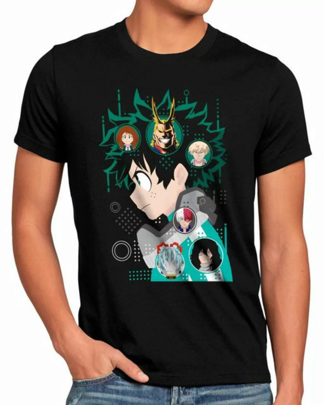 style3 Print-Shirt Herren T-Shirt Be Green anime manga my hero academia cos günstig online kaufen