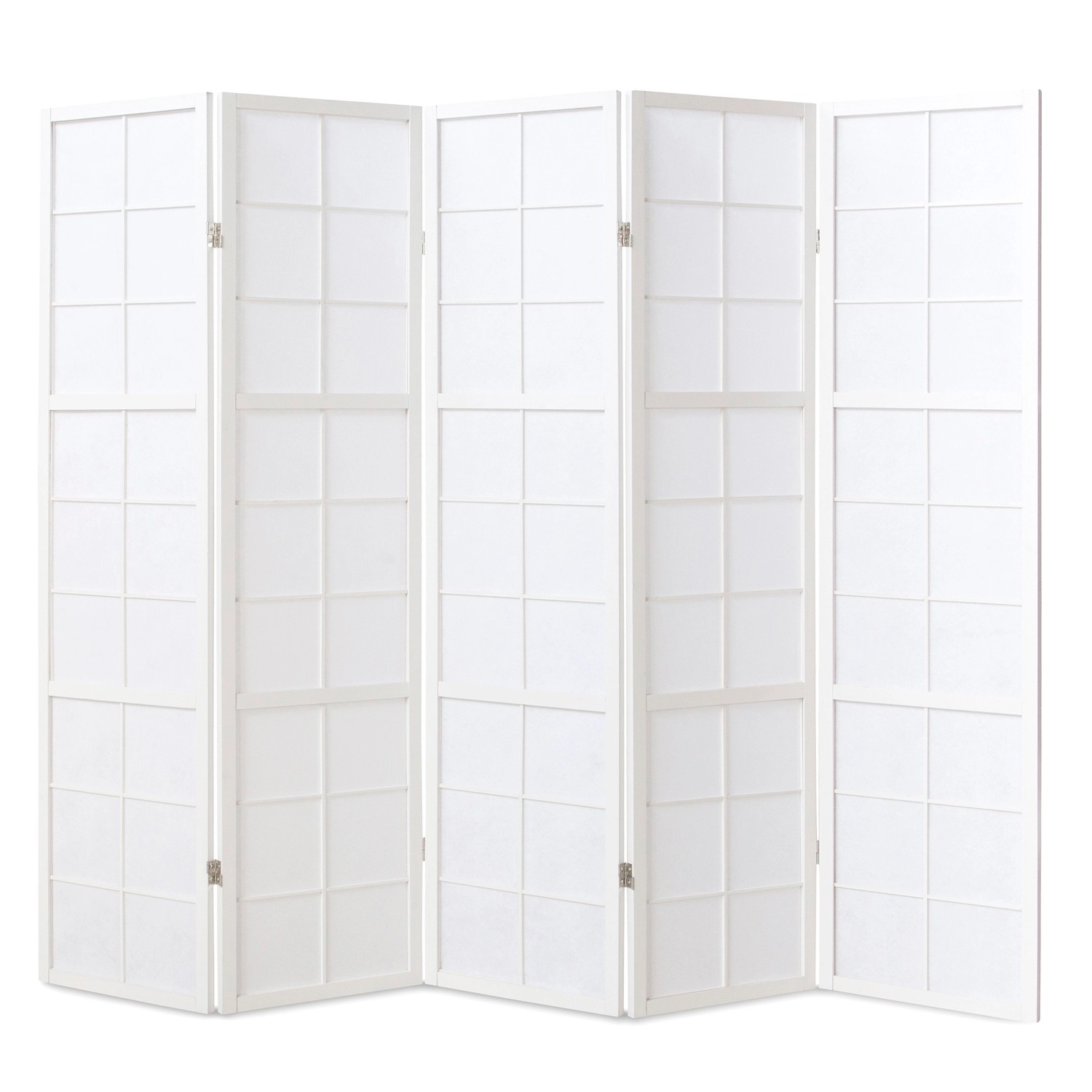 Homestyle4u 5-tlg. Paravent Shoji in Weiß 220x175 cm 439 günstig online kaufen