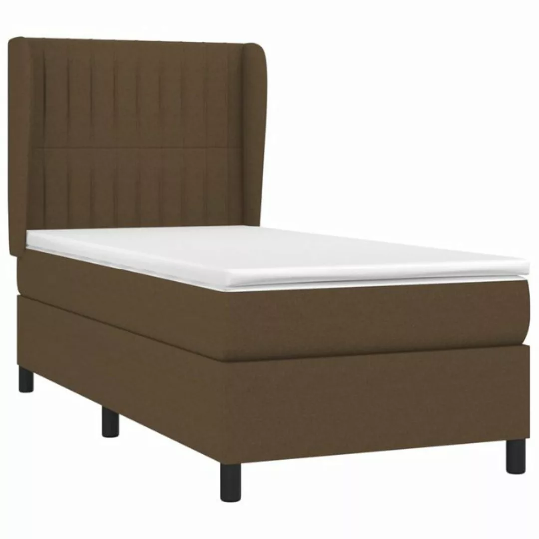 vidaXL Boxspringbett mit Matratze Dunkelbraun 90x200 cm Stoff1467331 günstig online kaufen