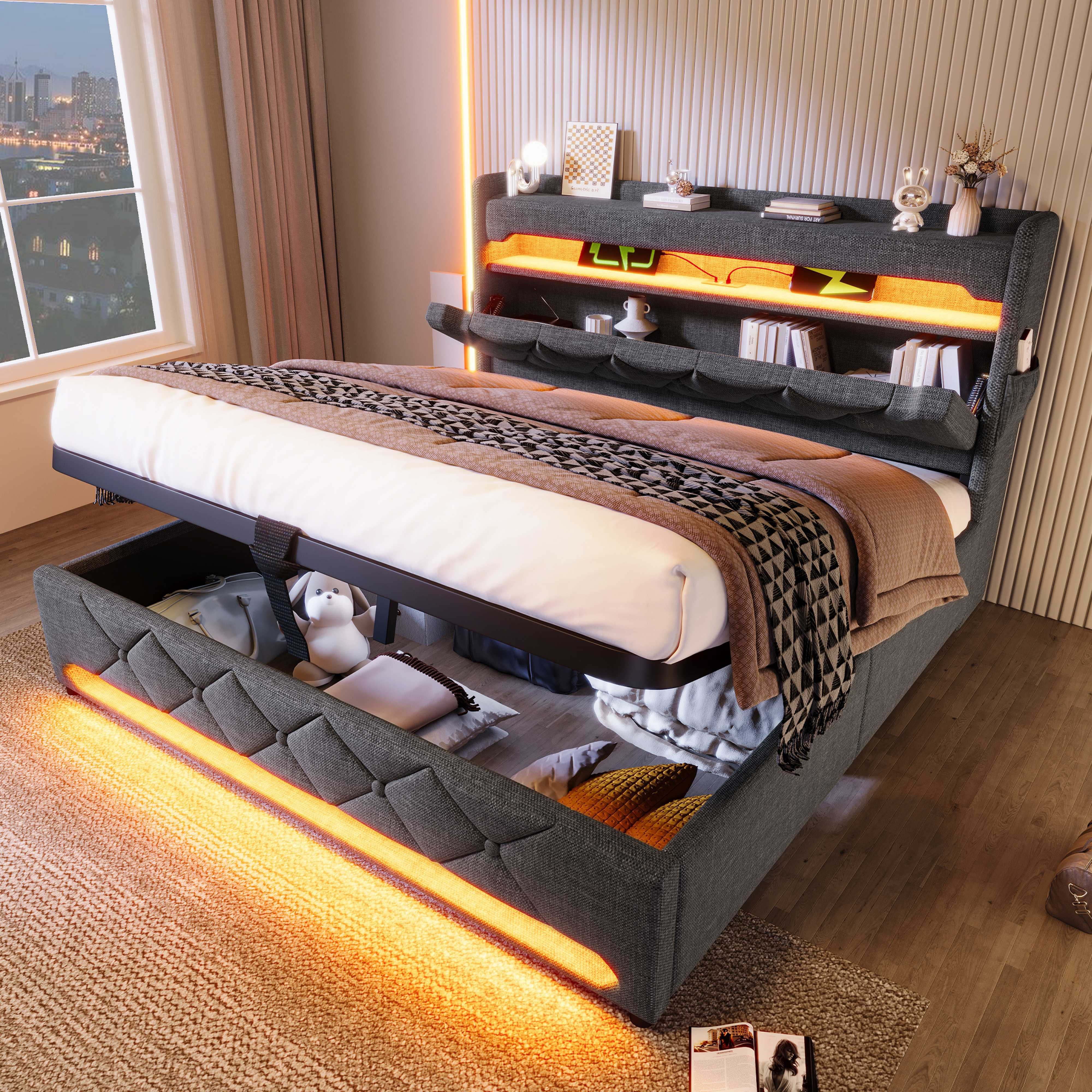BlingBin Polsterbett Boxspringbett Stauraumbett (1-tlg., Einzelbett günstig online kaufen