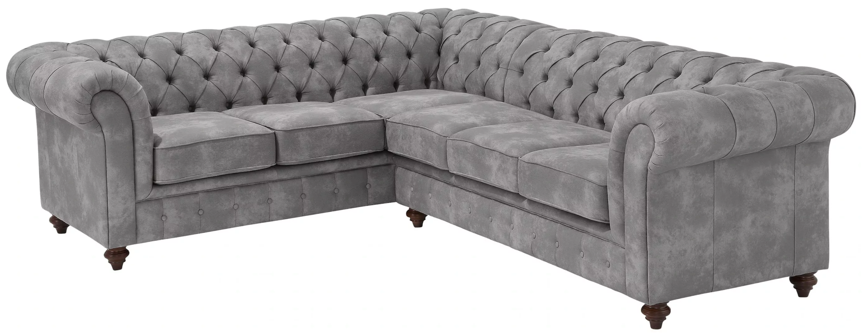 Home affaire Chesterfield-Sofa »Chesterfield Ecksofa, auch in Leder L-Form« günstig online kaufen