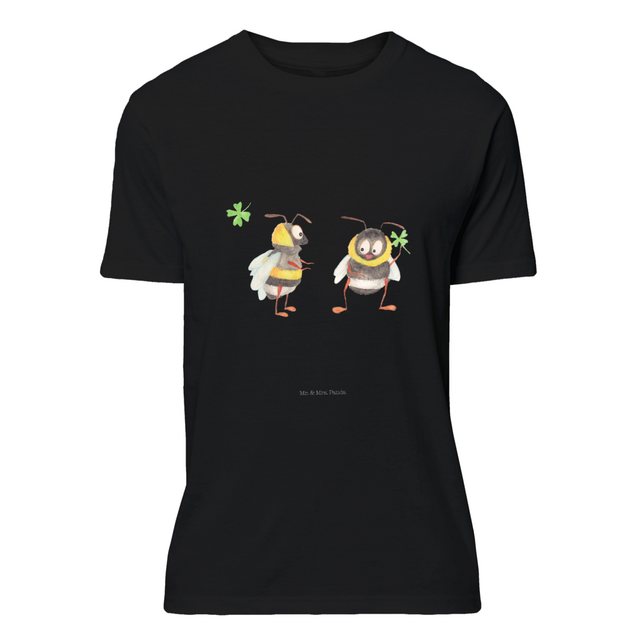 Mr. & Mrs. Panda T-Shirt Hummeln mit Kleeblatt - Schwarz - Geschenk, Spruch günstig online kaufen