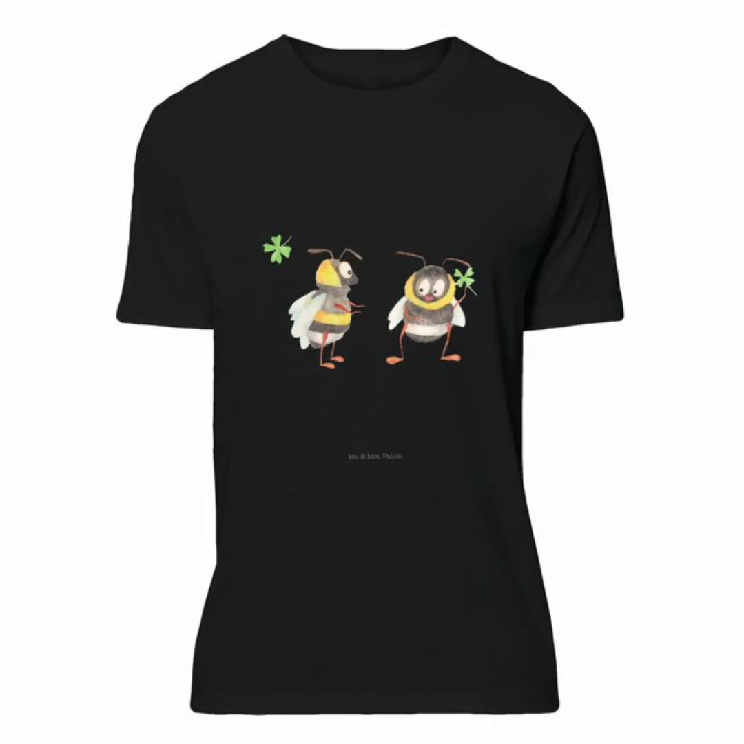 Mr. & Mrs. Panda T-Shirt Hummeln mit Kleeblatt - Schwarz - Geschenk, Jubilä günstig online kaufen