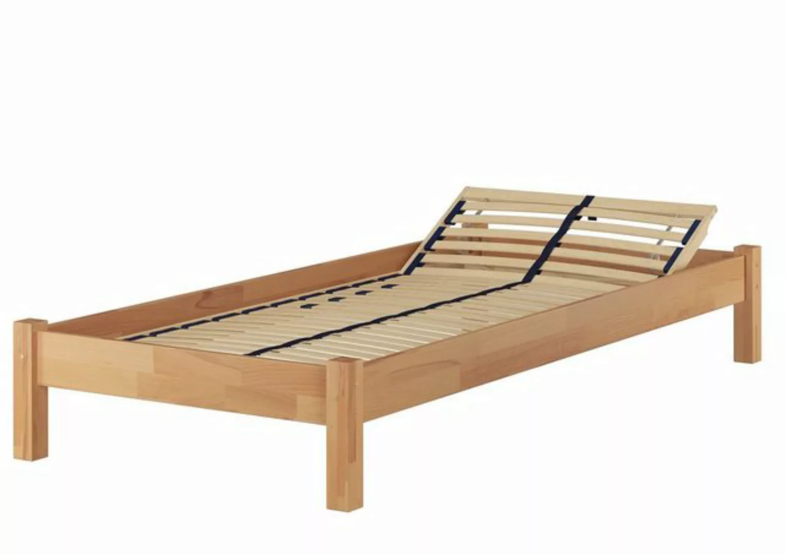 Erst-Holz® Einzelbett Überlänge 100x220 stabile Buche mit Federholzrahmen n günstig online kaufen