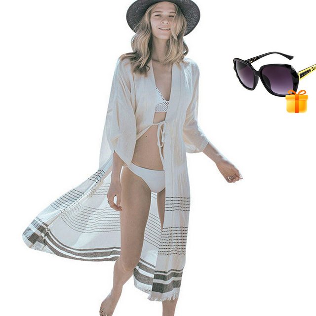 RWEUOQ Strandkleid Damen Badeanzug Cover Up Boho Loose Sommer Strickjacke ( günstig online kaufen