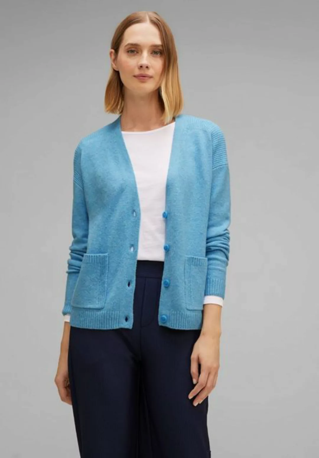 STREET ONE Cardigan Cardigan mit Taschen Rippdetails auf Schultern und Tasc günstig online kaufen