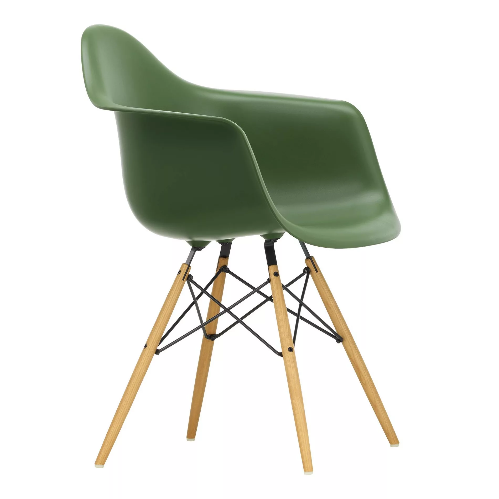 Vitra - Eames Plastic Armchair DAW Gestell Esche - forest/Sitzschale Polypr günstig online kaufen