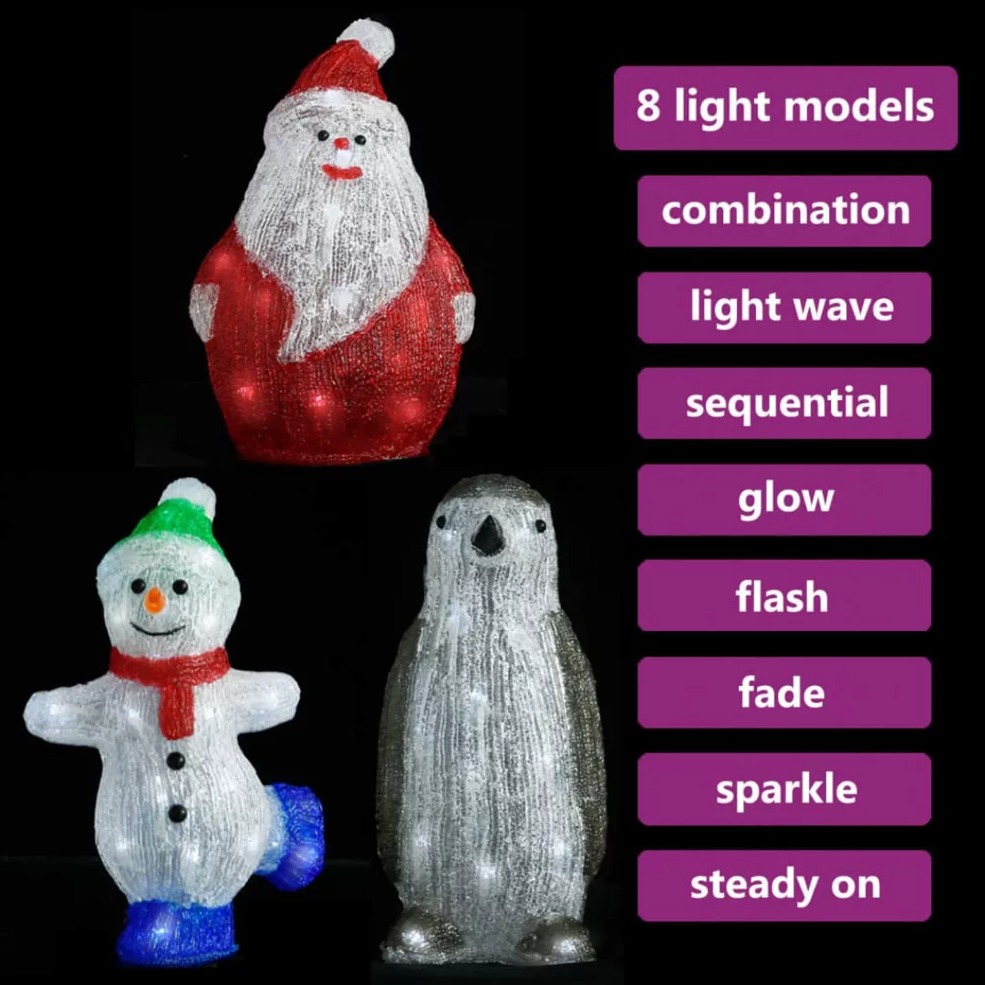 3-tlg. Led Weihnachtsfiguren-set Acryl Für Drinnen Und Draußen günstig online kaufen