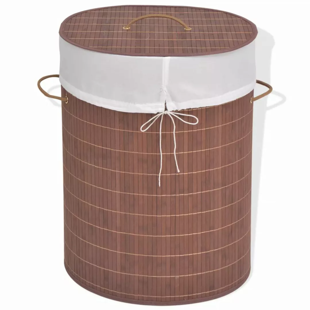 Bambus-wäschekorb Oval Braun günstig online kaufen