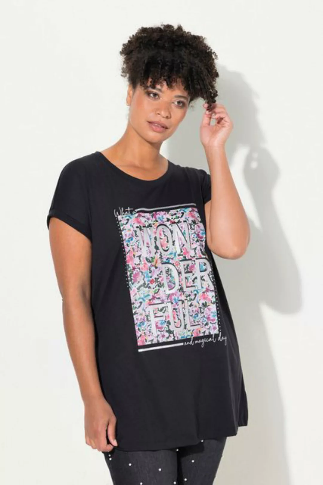 MIAMODA T-Shirt T-Shirt oversized farbiger Print Rundhals günstig online kaufen