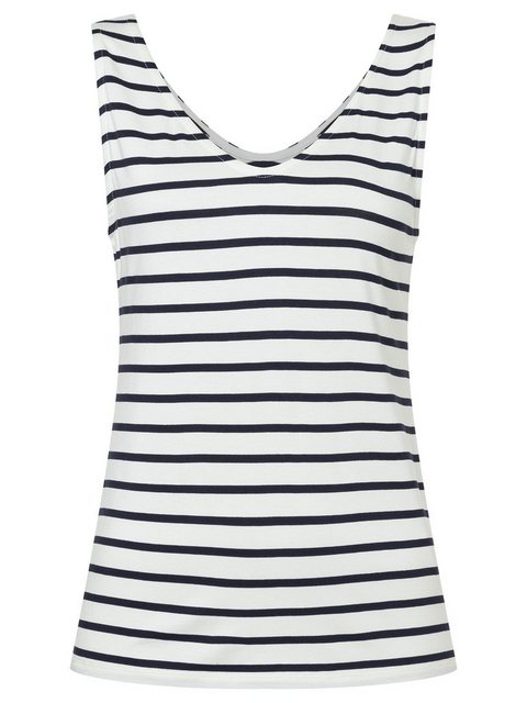 V-Neck Top, ecru/marine, Frühjahrs-Kollektion günstig online kaufen