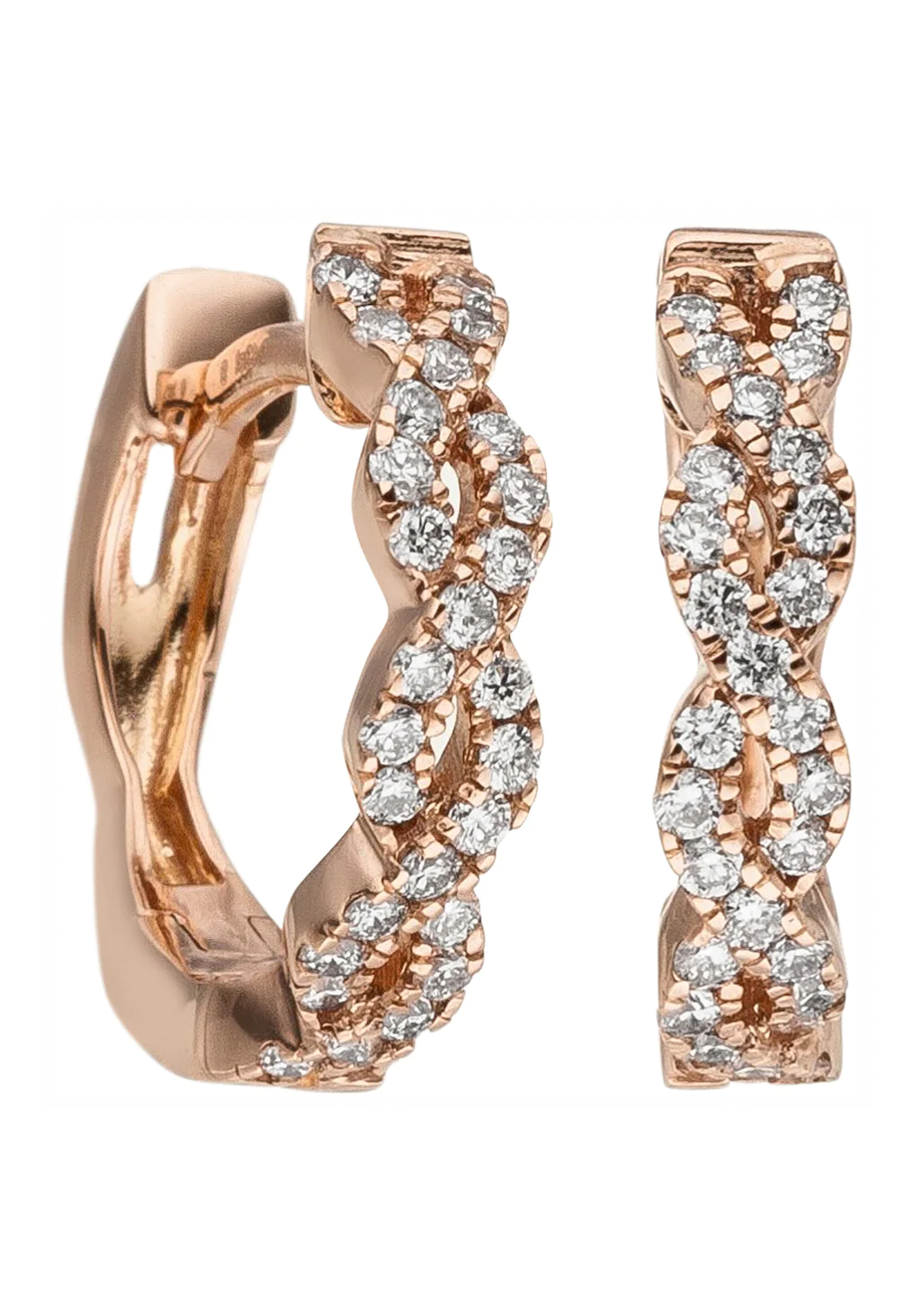 JOBO Paar Creolen "Ohrringe mit 56 Diamanten", 585 Roségold günstig online kaufen