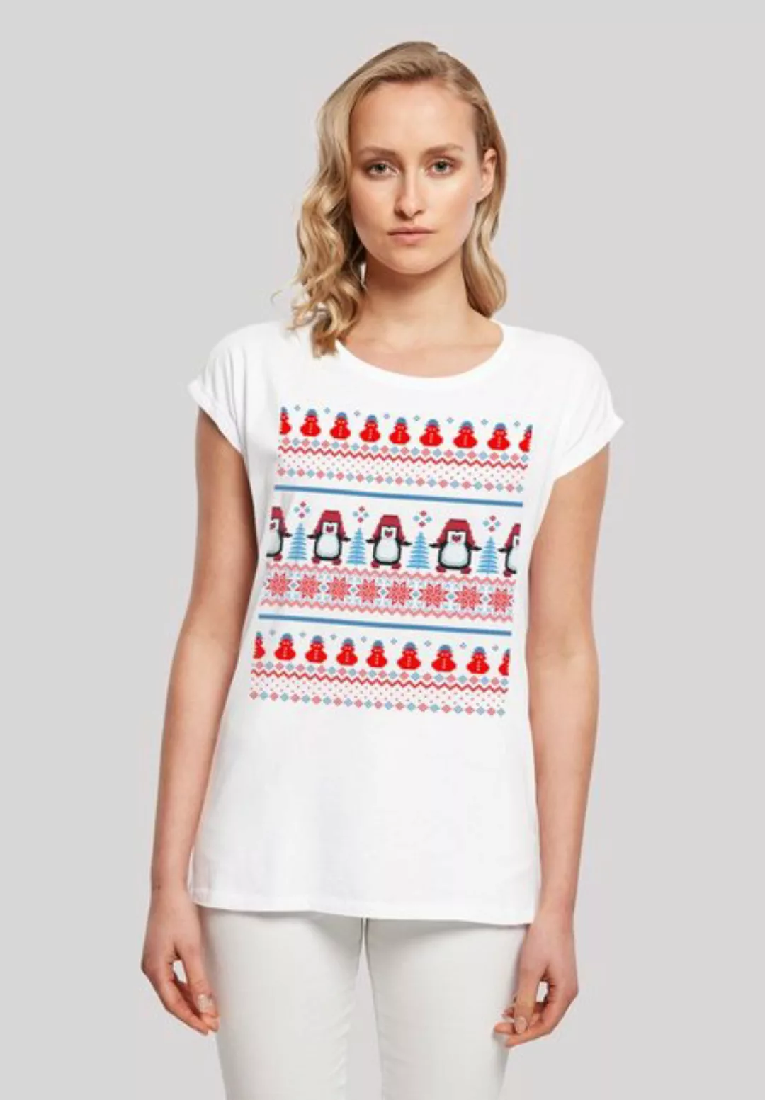 F4NT4STIC T-Shirt Christmas Pinguin Muster Print günstig online kaufen