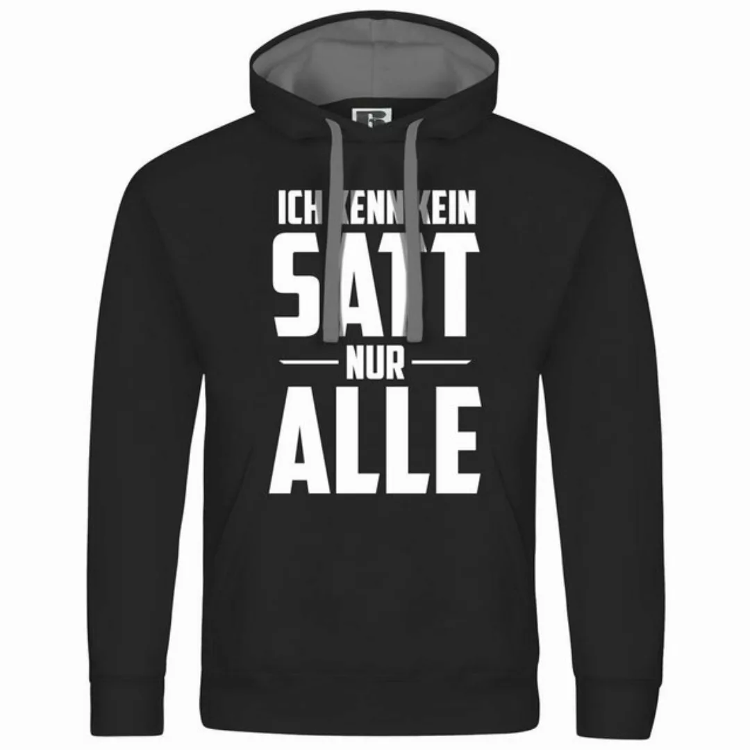 deinshirt Kapuzenpullover Herren Kapuzenpullover Ich kenn kein satt nur all günstig online kaufen