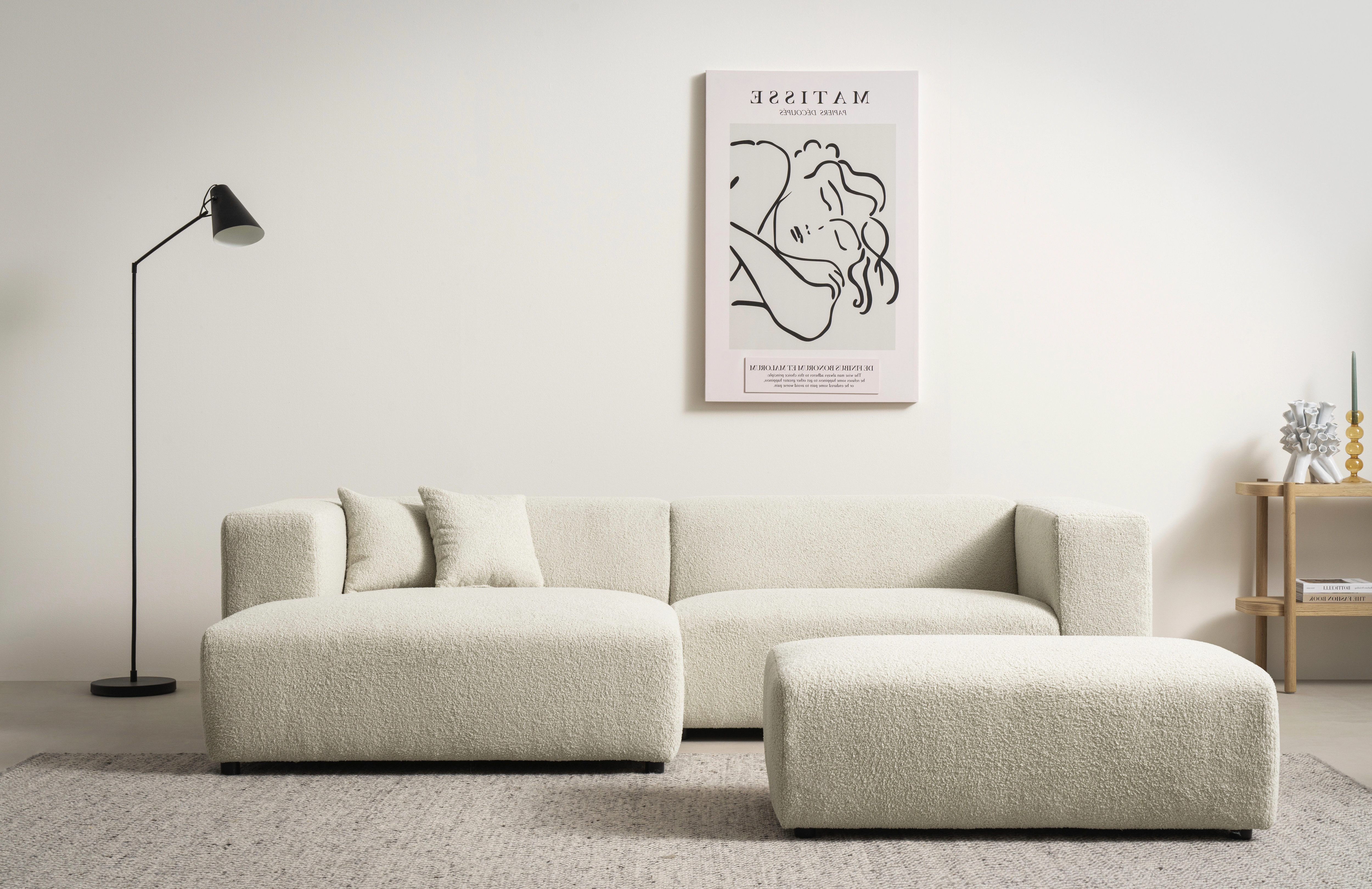 andas Polsterecke "BAKELS, Ecksofa-Set mit Hocker, L-Form mit Schlaffunktio günstig online kaufen