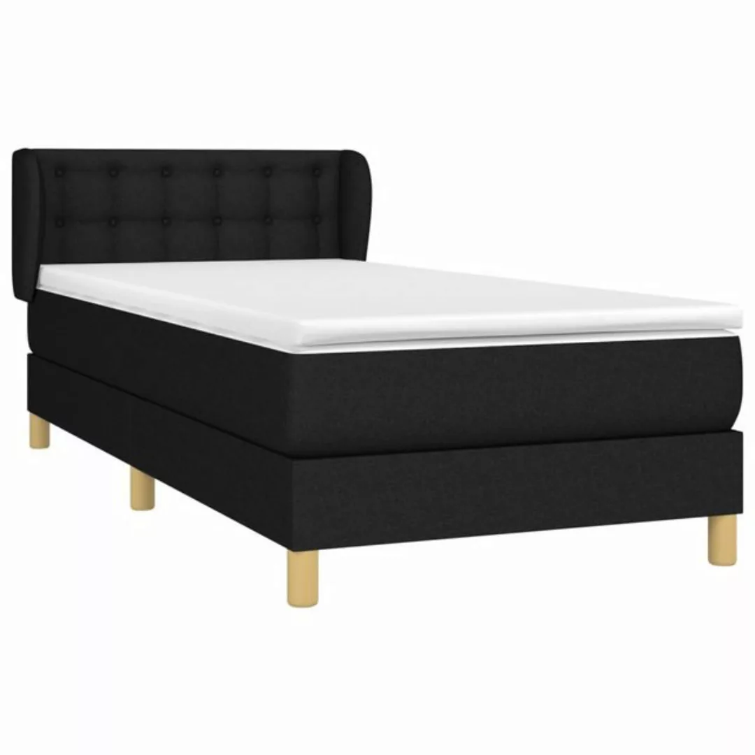 vidaXL Bettgestell Boxspringbett mit Matratze Schwarz 100x200 cm Stoff Bett günstig online kaufen