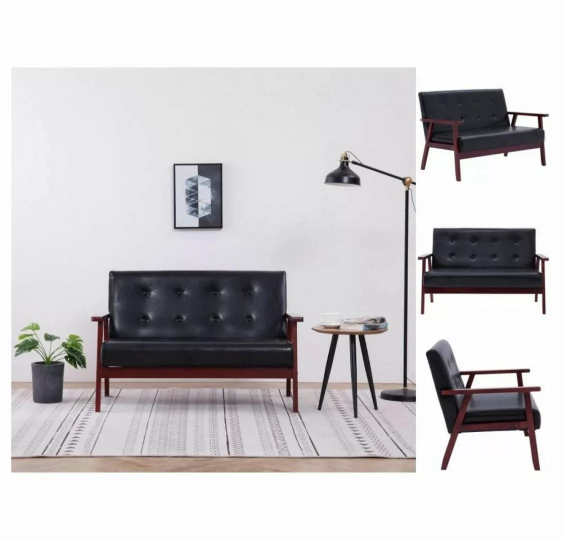 vidaXL Sofa 2-Sitzer-Sofa Schwarz Kunstleder Couch günstig online kaufen