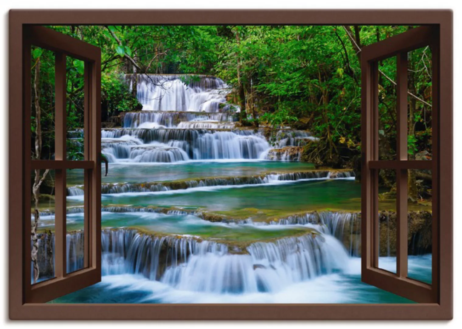 Artland Wandbild »Fensterblick Wasserfall in Kanchanaburi«, Fensterblick, ( günstig online kaufen