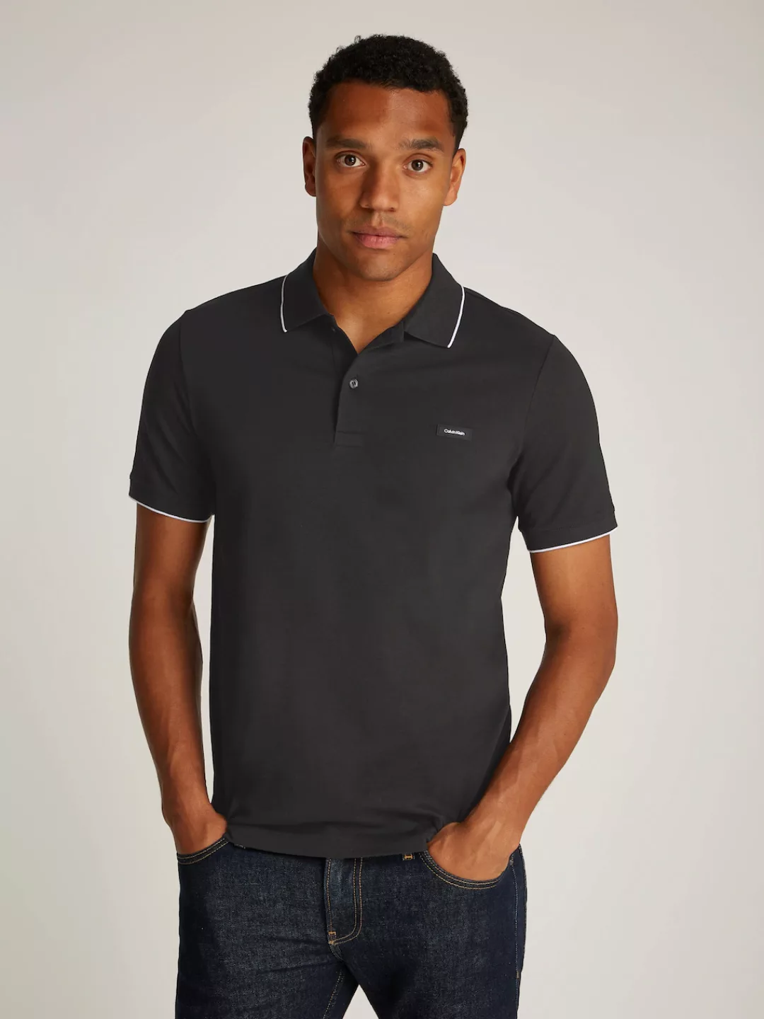 Calvin Klein Poloshirt "STRETCH PIQUE TIPPING POLO" günstig online kaufen