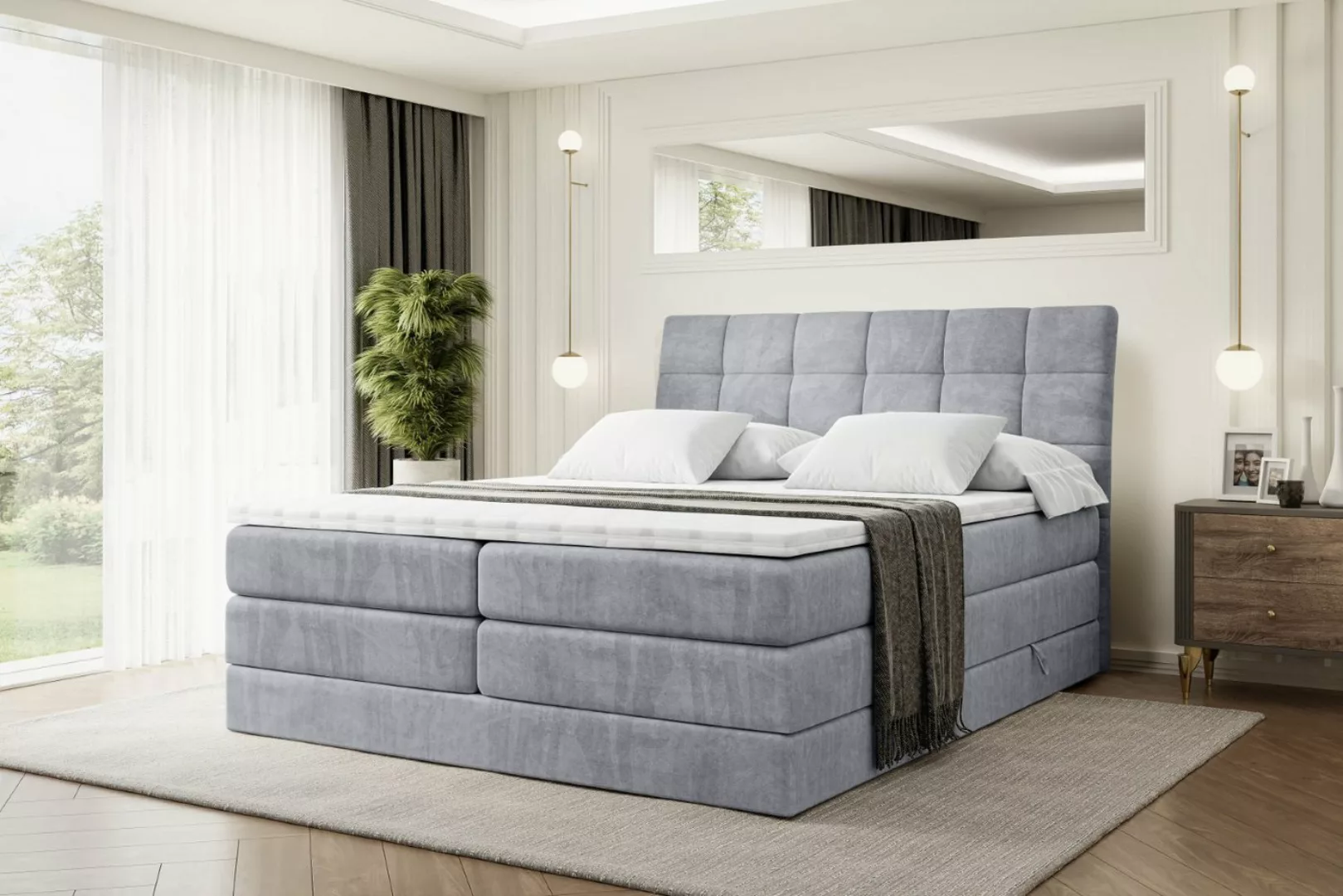 ALTDECOR Boxspringbett BRUGO KING (Multipocket-Matratze H4 und H3 Matratze günstig online kaufen