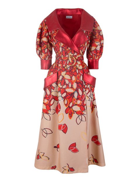 RUA & RUA Wickelkleid aus Baumwolle & Leder Kleid Cocktailkleid (1-tlg) günstig online kaufen