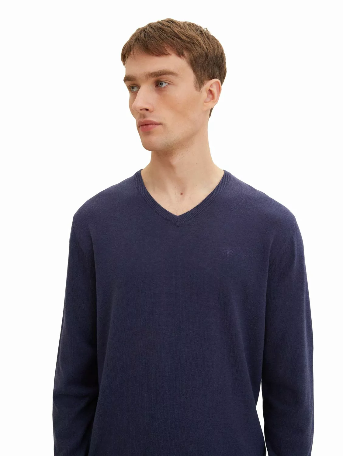 Tom Tailor Herren Rundhals Pullover Basic V-Neck günstig online kaufen