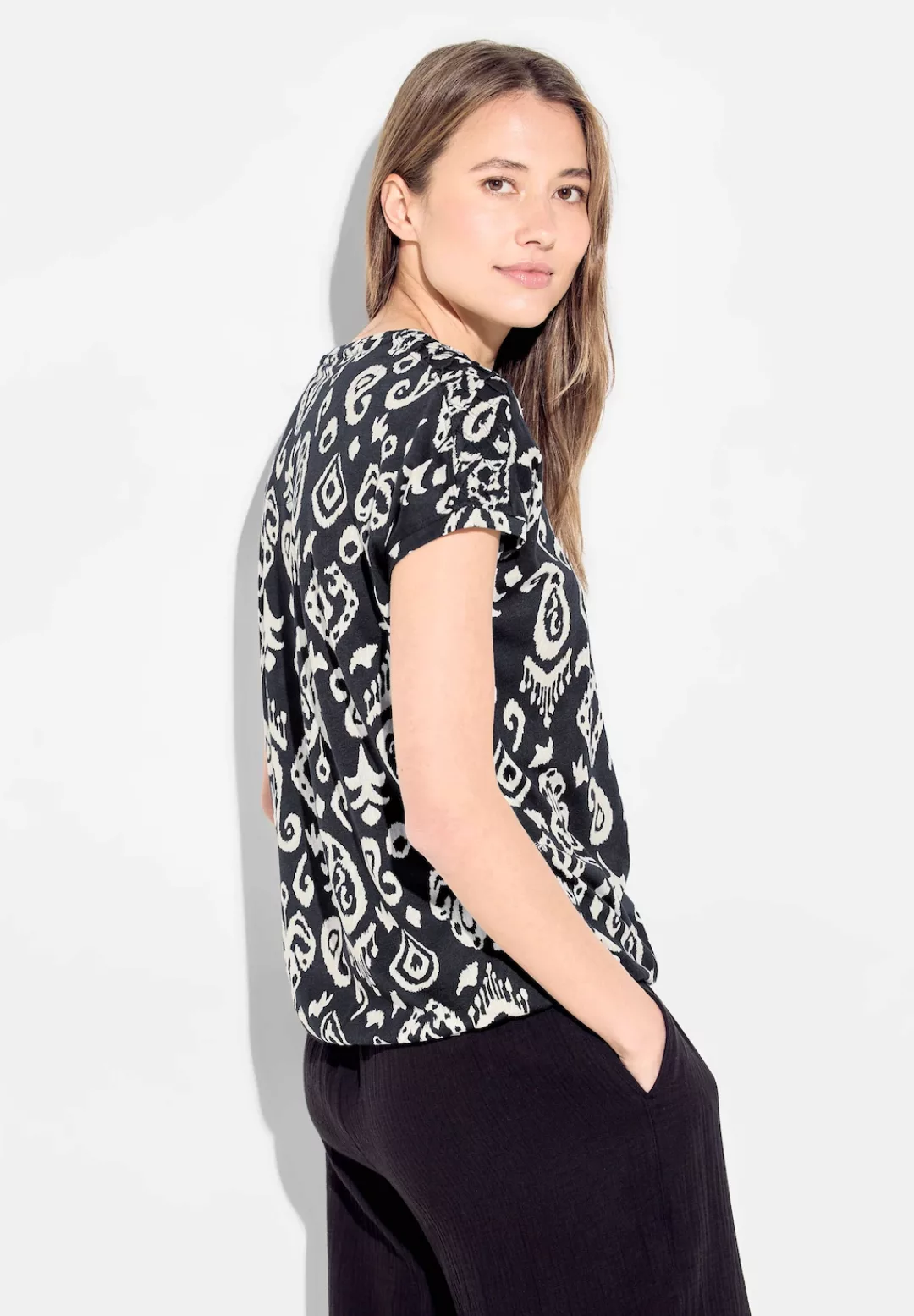 Cecil V-Shirt mit Schulterdetail günstig online kaufen