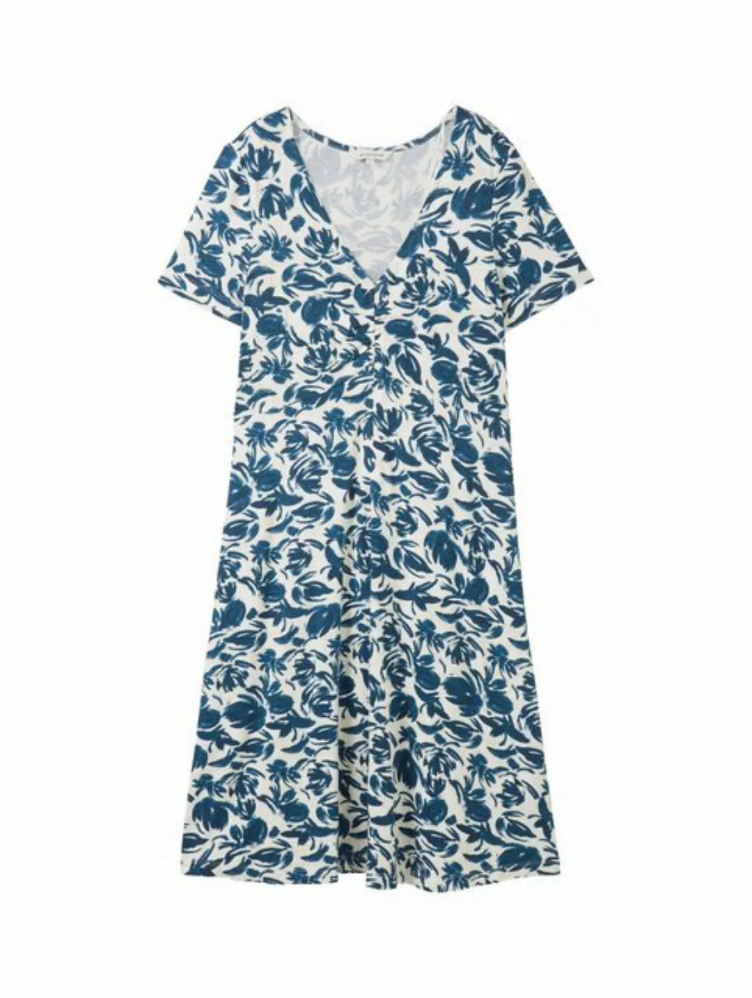 TOM TAILOR Sommerkleid easy jersey dress, blue abstract floral design günstig online kaufen