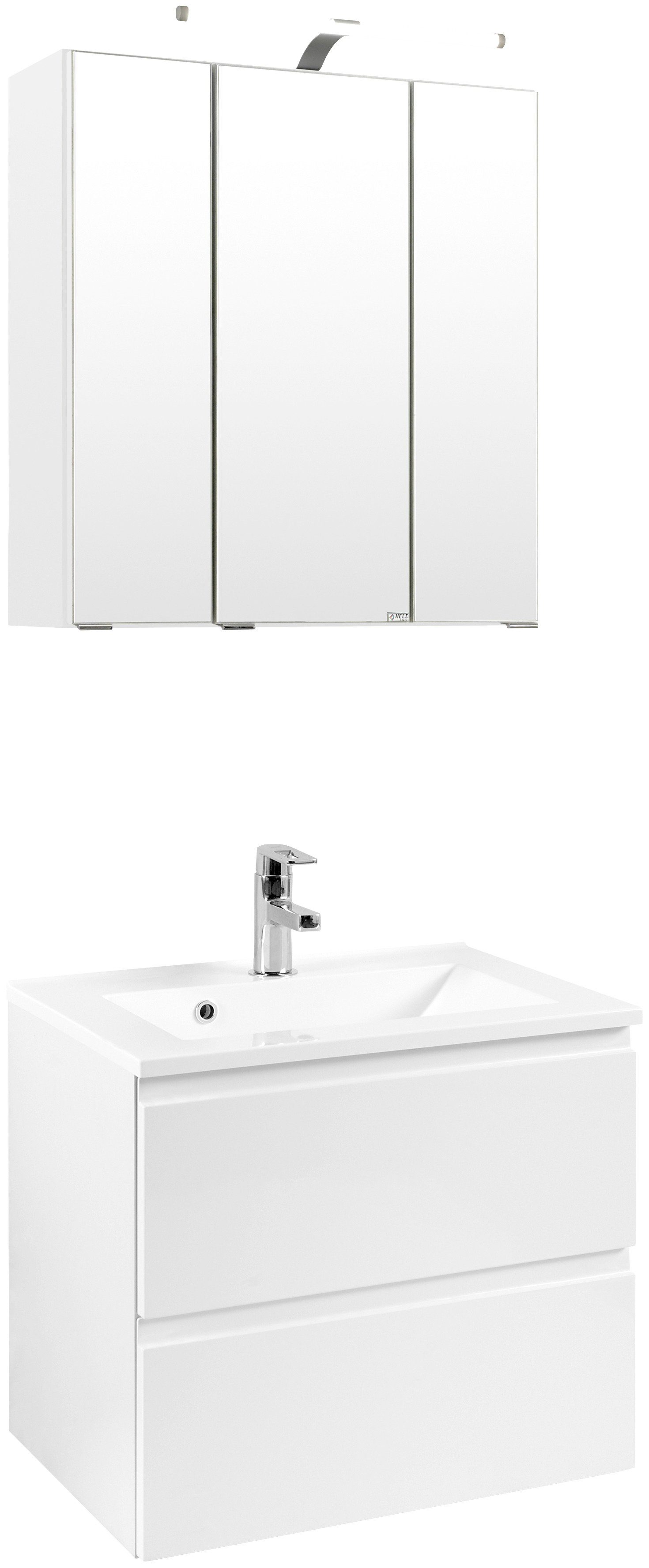 welltime Badmöbel-Set "Cardiff", (2 St.), Breite 60 cm, griffloses Design günstig online kaufen