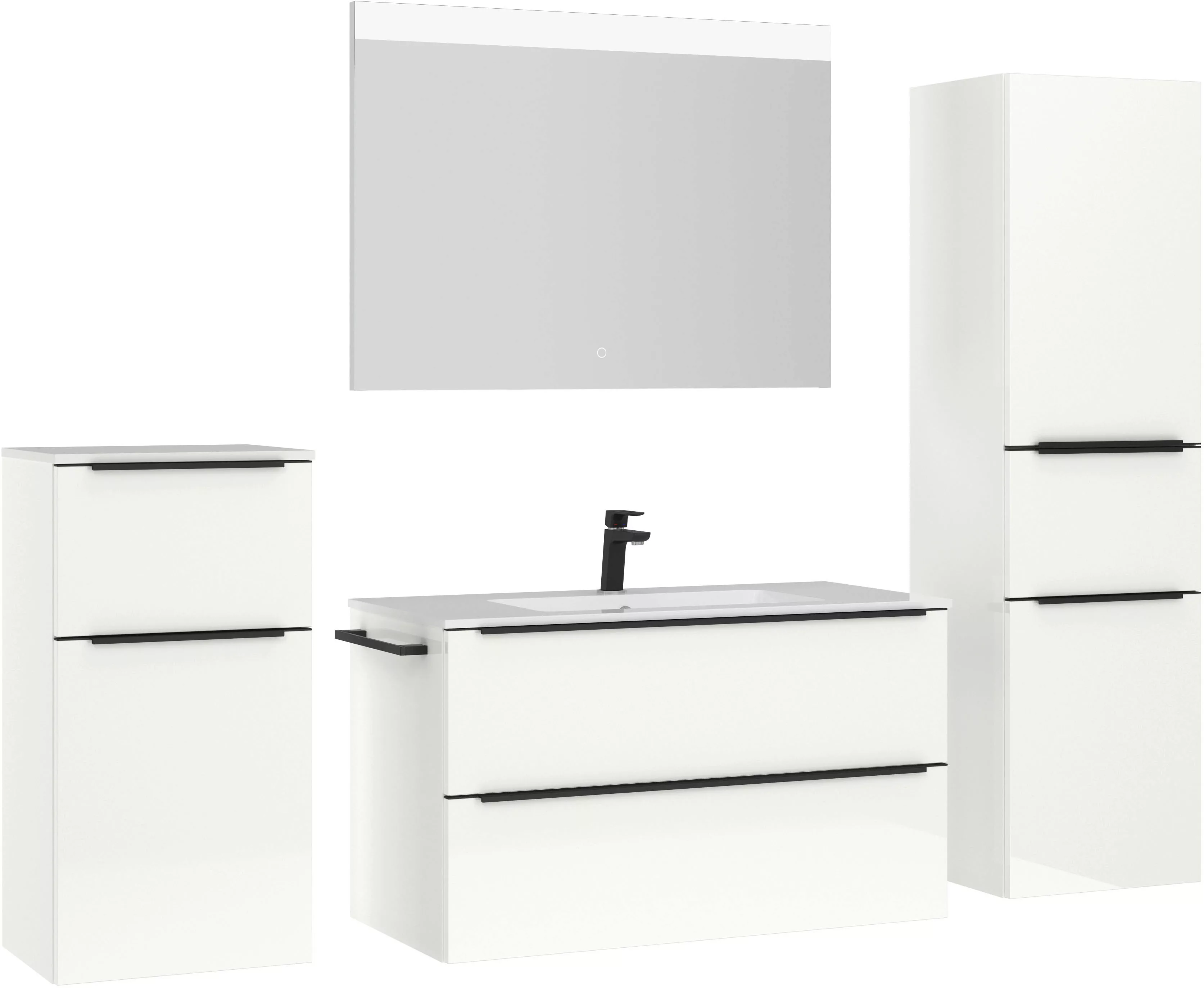 nobilia® Badmöbel-Set Levere, (4-St., vormontiert, mit günstig online kaufen